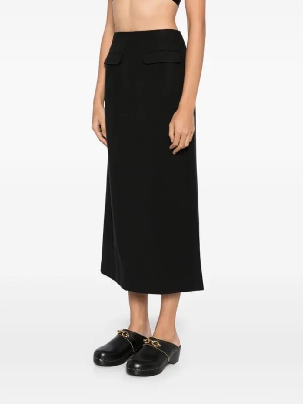 FARM Rio Black Women’s Midi Skirt with Flap Pocket Detail, Sz XS. NWOT